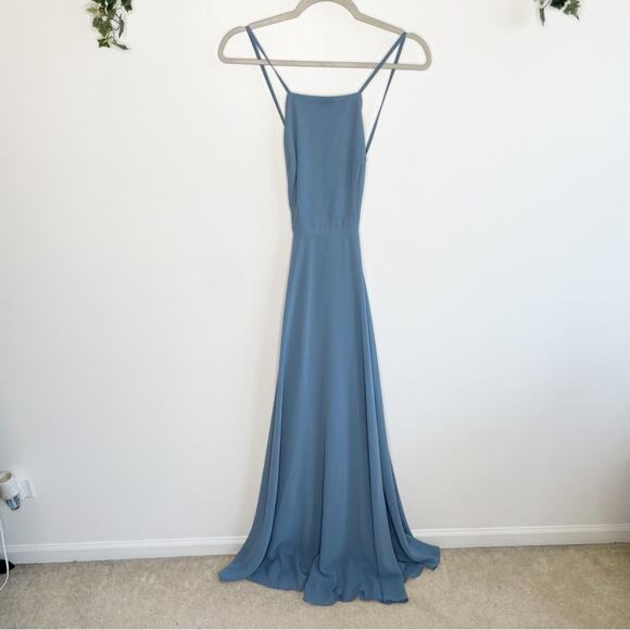 LULUS Mythical Kind of Love Dusty Blue Maxi Dress Size XS NWT - Picture 2 of 9